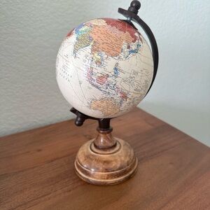 Vintage-Style Beige and Brown Tabletop Globe - Home Accents